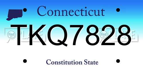 TKQ7828 Connecticut License Plate