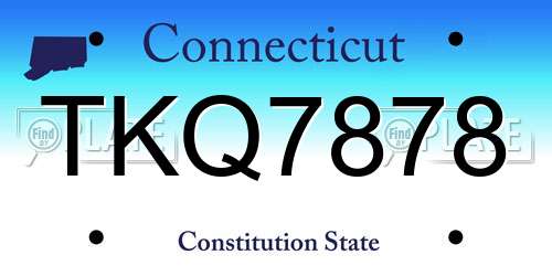 TKQ7878 Connecticut License Plate
