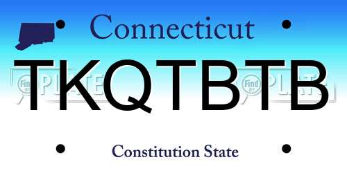 TKQTBTB Connecticut License Plate