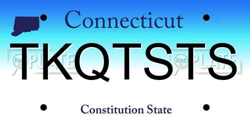 TKQTSTS Connecticut License Plate