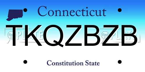 TKQZBZB Connecticut License Plate