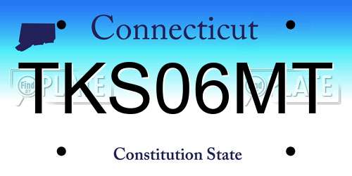 TKS06MT Connecticut License Plate