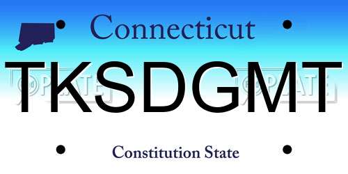 TKSDGMT Connecticut License Plate