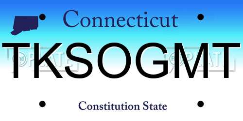 TKSOGMT Connecticut License Plate