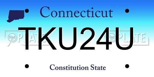TKU24U Connecticut License Plate
