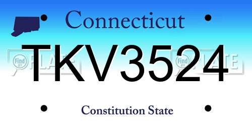 TKV3524 Connecticut License Plate