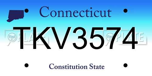 TKV3574 Connecticut License Plate