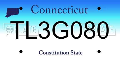 TL3G080 Connecticut License Plate