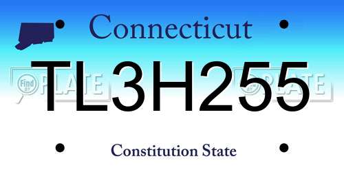 TL3H255 Connecticut License Plate