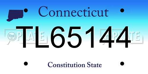 TL65144 Connecticut License Plate