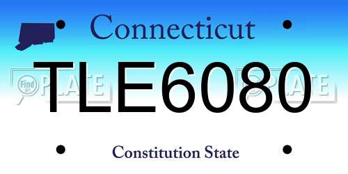 TLE6080 Connecticut License Plate