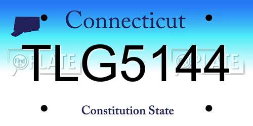 TLG5144 Connecticut License Plate