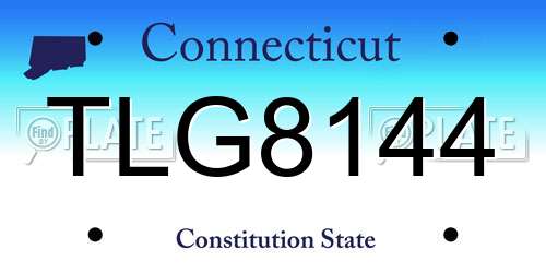 TLG8144 Connecticut License Plate
