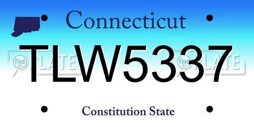 TLW5337 Connecticut License Plate