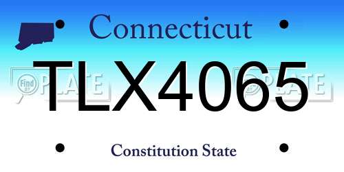 TLX4065 Connecticut License Plate