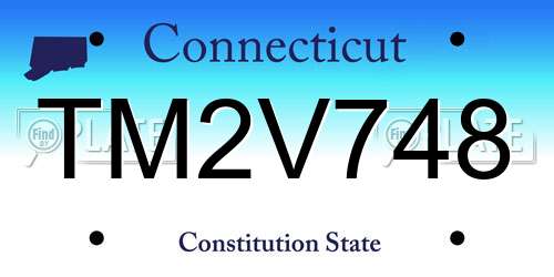 TM2V748 Connecticut License Plate