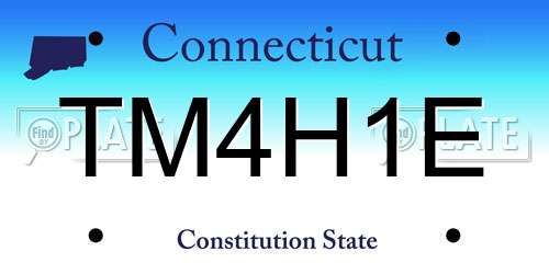 TM4H1E Connecticut License Plate