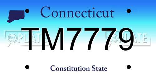 TM7779 Connecticut License Plate