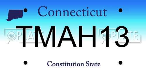 TMAH13 Connecticut License Plate