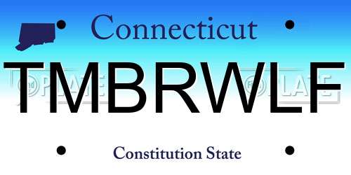 TMBRWLF Connecticut License Plate