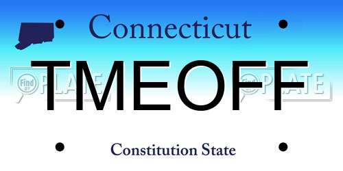 TMEOFF Connecticut License Plate