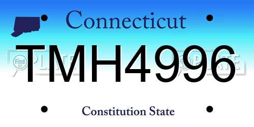 TMH4996 Connecticut License Plate