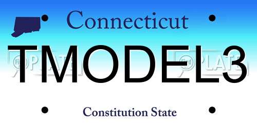 TMODEL3 Connecticut License Plate