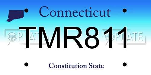 TMR811 Connecticut License Plate