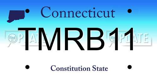 TMRB11 Connecticut License Plate