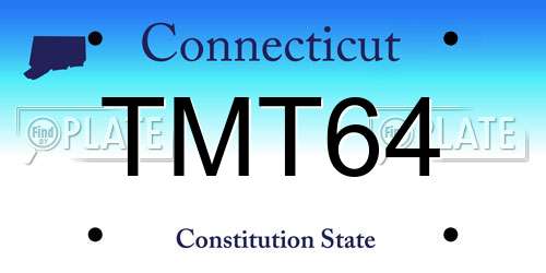 TMT64 Connecticut License Plate