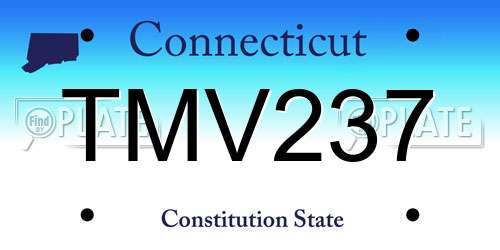 TMV237 Connecticut License Plate