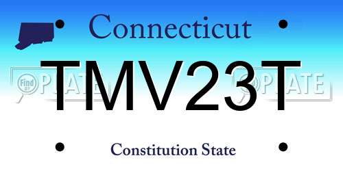 TMV23T Connecticut License Plate