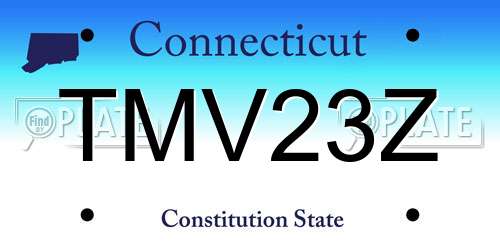 TMV23Z Connecticut License Plate
