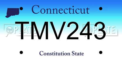 TMV243 Connecticut License Plate