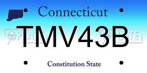 TMV43B Connecticut License Plate