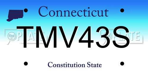 TMV43S Connecticut License Plate