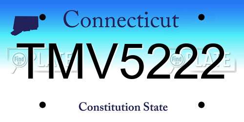 TMV5222 Connecticut License Plate