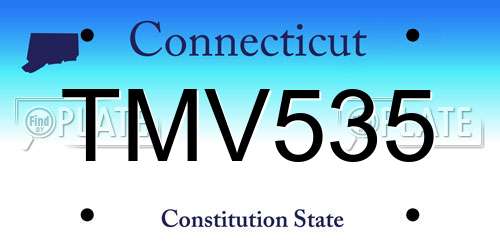 TMV535 Connecticut License Plate