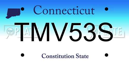 TMV53S Connecticut License Plate