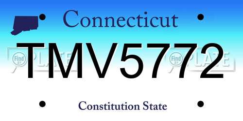 TMV5772 Connecticut License Plate