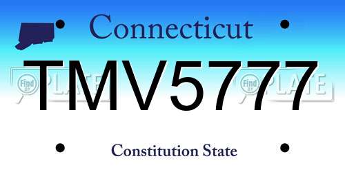 TMV5777 Connecticut License Plate