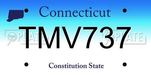 TMV737 Connecticut License Plate