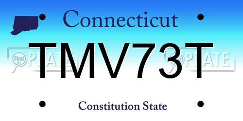 TMV73T Connecticut License Plate