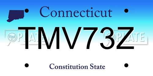 TMV73Z Connecticut License Plate