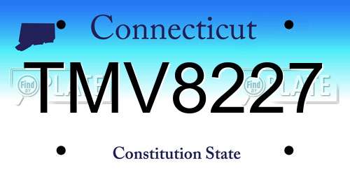 TMV8227 Connecticut License Plate