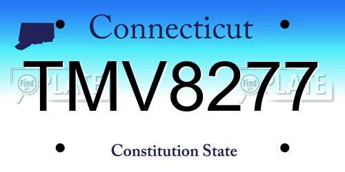 TMV8277 Connecticut License Plate