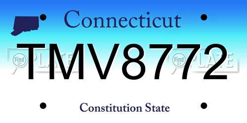 TMV8772 Connecticut License Plate