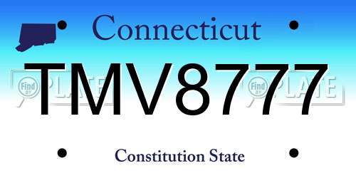 TMV8777 Connecticut License Plate