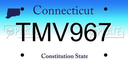 TMV967 Connecticut License Plate