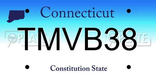 TMVB38 Connecticut License Plate